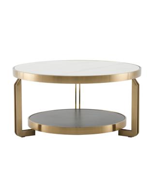 Стол журнальный Stool Group Журнальный столик Калисто 90*90 см светлая и темная керамика арт. УТ000041502