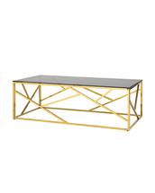 Стол журнальный Stool Group Журнальный стол 120*60 АРТ ДЕКО стекло smoke сталь золото арт. УТ000001967