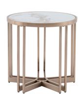 Стол журнальный Stool Group Журнальный столик Алиада 55х55 см светлая керамика сталь шампань арт. УТ000040354