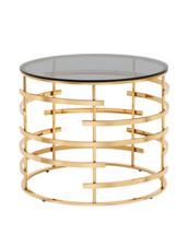 Стол журнальный Stool Group Журнальный столик Инфлюэнс 60*60 стекло smoke сталь золото арт. УТ000036341