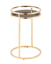 Стол журнальный Stool Group Журнальный столик Гестия 41*60см стекло черное сталь золото арт. УТ000039402