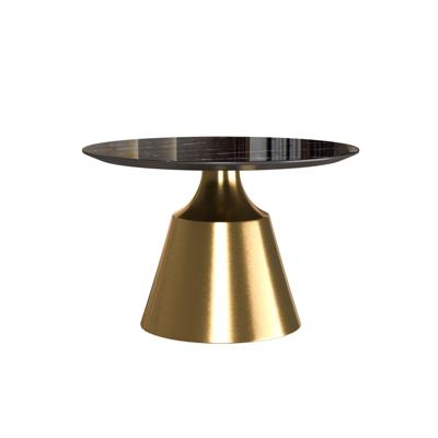 Стол журнальный Top concept Журнальный стол Lucas 60, керамика глянцевая, черная / опора золото арт. 24519