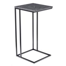 Столик Bradexhome Придиванный столик Loft 35x35см, серый мрамор, чёрные ножки арт. RF 0355