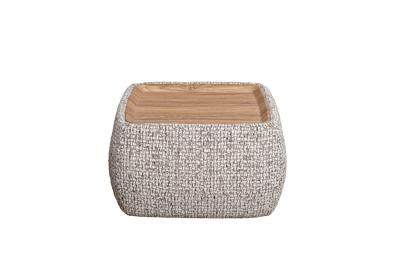 Столик Garda Decor Столик прикроватный мягкий Руна(Runa) шенилл серая Seppia-Ser 49*49*27см арт. Runa-S49-Seppia Ser