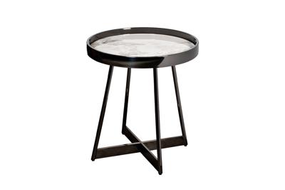 Столик Garda Decor 47ED-28020 Стол журнальный белый/черный хром 50*50*55см арт. 47ED-28020