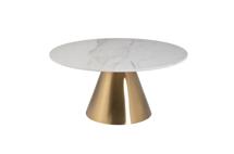 Столик Garda Decor 76AR-00910 Стол журнальный керамогранит белый d80*40см арт. 76AR-00910