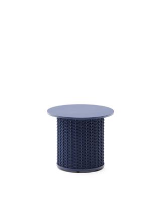 Столик La Forma (ех Julia Grup) Уличный приставной столик Sedalis из алюминия и веревки синего цвета Ø50 см арт. 263198