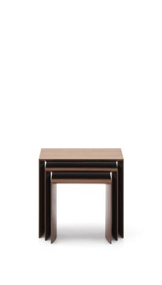 Столик La Forma (ех Julia Grup) Litto Комплект из 3-х столиков из орехового шпона с отделкой натурального цвета арт. 250938