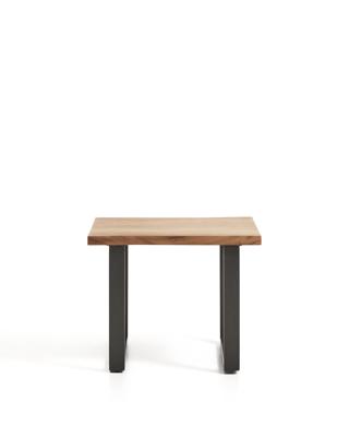 Столик La Forma (ех Julia Grup) Приставной столик Uxue из акации с ножками из черной стали, 65 x 65 см арт. 498942