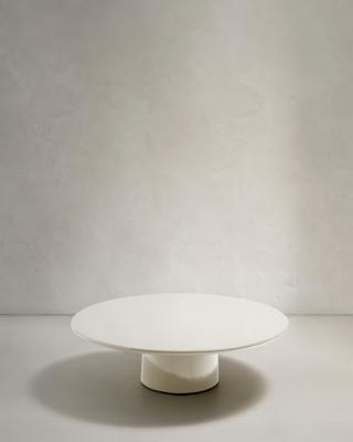 Столик La Forma (ех Julia Grup) Журнальный столик Albanella из цемента с глянцевой белой отделкой Ø110 см арт. 261775