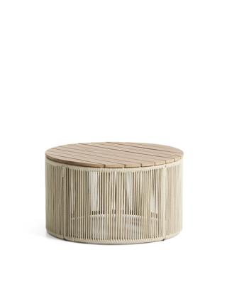 Столик La Forma (ех Julia Grup) Уличчный столик Dandara из стали, веревки цвета экрю и массива акации Ø70 см арт. 482548