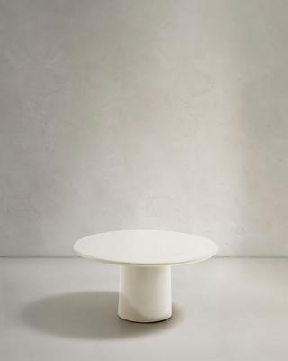 Столик La Forma (ех Julia Grup) Журнальный столик Albanella из цемента с глянцевой белой отделкой Ø85 см арт. 261771