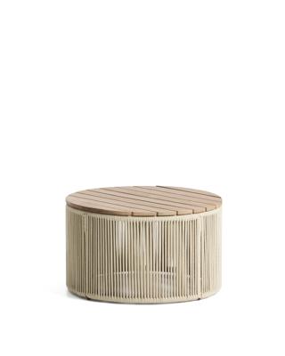 Столик La Forma (ех Julia Grup) Уличчный столик Dandara из стали, веревки цвета экрю и массива акации Ø60 см арт. 482544