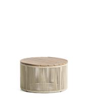 Столик La Forma (ех Julia Grup) Уличчный столик Dandara из стали, веревки цвета экрю и массива акации Ø60 см арт. 482544