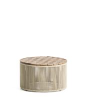 Столик La Forma (ех Julia Grup) Уличчный столик Dandara из стали, веревки цвета экрю и массива акации Ø60 см арт. 482544