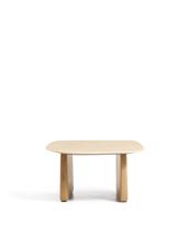 Столик La Forma (ех Julia Grup) Приставной столик Pirita из бежевого травертина с ножками из дуба натурального цвета, 71 x 70 см арт. 503842