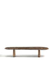 Столик La Forma (ех Julia Grup) Журнальный столик Pirita из коричневого мрамора с ножками из дуба с натурально отделкой, 147 x 65 см арт. 503870