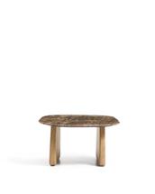 Столик La Forma (ех Julia Grup) Приставной столик Pirita из коричневого мрамора с ножками из дуба с натуральной отделкой, 71 x 70 см арт. 503876