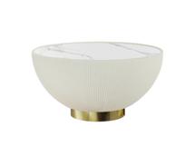 Столик Schuller Круглый журнальный столик Candy белый-латунь арт. 166729