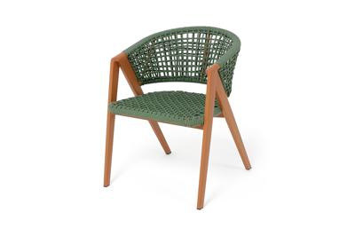 Стул 4SIS "Амстердам" стул плетеный из роупа, каркас алюминий, роуп зеленый круглый арт. AM2410-CH Green