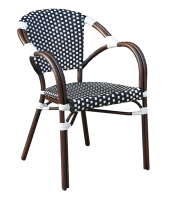 Стул 4SIS "Кабри" плетеный стул из искусственного ротанга, цвет черно-белый арт. ZF2100C black