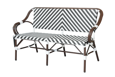 Стул 4SIS "Кабри" диван двухместный плетенный из искусственного ротанга, цвет черно-белый арт. ZF2186C Black