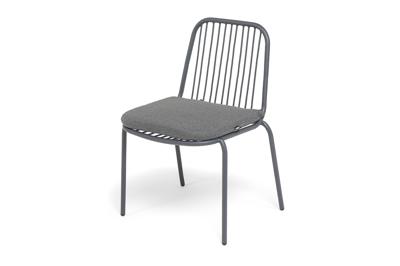 Стул 4SIS "Кастелло" стул плетеный из роупа, каркас из стали темно-серый (RAL7024) муар, ткань темно-серая 027 арт. СAS-CH-st001 RAL7024 Mua0(D-gray027)