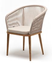 Стул 4SIS "Марсель" стул плетеный из роупа, основание дуб, роуп бежевый круглый, ткань бежевая арт. MAR-CH-T001 beige(beige)