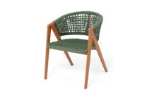 Стул 4SIS "Амстердам" стул плетеный из роупа, каркас алюминий, роуп зеленый круглый арт. AM2410-CH Green