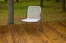 Стул 4SIS "Тунис" стул плетеный из роупа, каркас алюминий темно-серый (RAL7024), роуп светло-серый арт. 1-101270-RAL7024