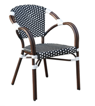 Стул 4SIS "Кабри" плетеный стул из искусственного ротанга, цвет черно-белый арт. ZF2100C black