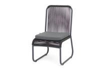 Стул 4SIS "Ането" стул плетеный из роупа, каркас алюминий темно-серый (RAL7024) муар, роуп темно-серый круглый, ткань темно-серая 027 арт. ANE-CH-001 RAL7024 Mua D-grey(D-gray027)