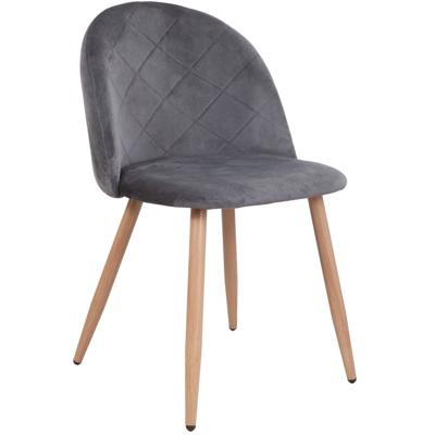 Стул AksHome Стул Honnor, серый, велюр, цвет каркаса дуб арт. ZN-126731