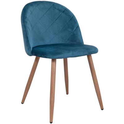 Стул AksHome Стул Honnor, голубой, велюр, цвет каркаса дуб арт. ZN-126727