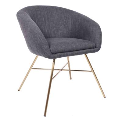 Стул AksHome Кресло AMUR, (темно-серая ткань/золото) арт. ZN-273768