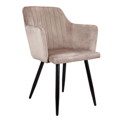 Стул AksHome Кресло Brit, бежевый, велюр, цвет каркаса черный арт. ZN-202538