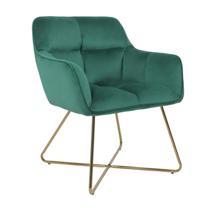 Стул AksHome Кресло FLORIDA, зеленый велюр HCJ-18 /золото арт. ZN-381490