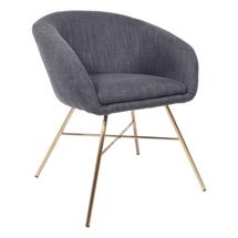 Стул AksHome Кресло AMUR, (темно-серая ткань/золото) арт. ZN-273768