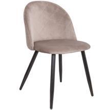 Стул AksHome Стул Honnor, бежевый, велюр, цвет каркаса черный арт. ZN-273756