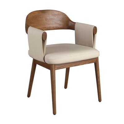 Стул Angel Cerda Стул 5186 из ореха и экокожи кремового цвета арт. 421586