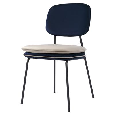 Стул Bergenson Bjorn Стул с контрастным кантом pea, велюр, темно-синий/бежевый арт. BB0000691
