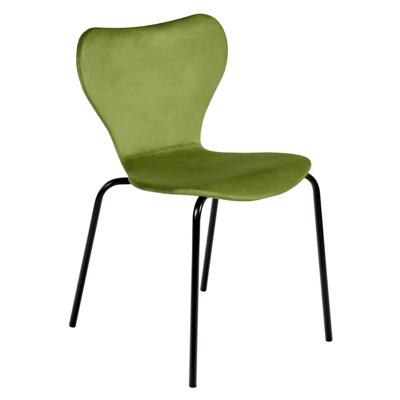 Стул Bradexhome Стул Seven Style светло-зеленый велюр, чёрные ножки арт. RF 0254
