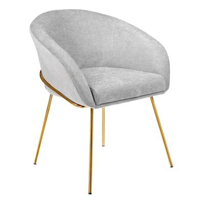 Стул Bradexhome Стул-полукресло Martin серый шенилл, золотые ножки арт. RF 0569