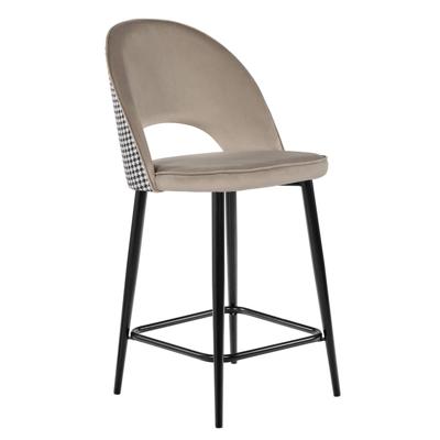 Стул Bradexhome Стул полубарный Leo латте с жаккардом, поворотный механизм арт. RF 0268