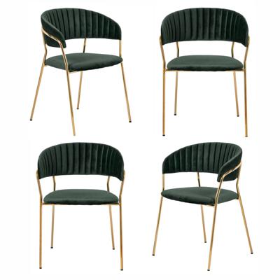 Стул Bradexhome Комплект из 4-х стульев Turin зеленый, золотые ножки арт. FR 0558K