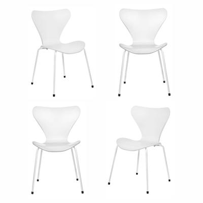 Стул Bradexhome Комплект из 4-х стульев Seven Style белый с белыми ножками арт. FR 0819K