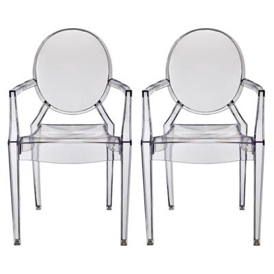 Стул Bradexhome Комплект из 2-х стульев Louis Ghost прозрачный арт. FR 0036P