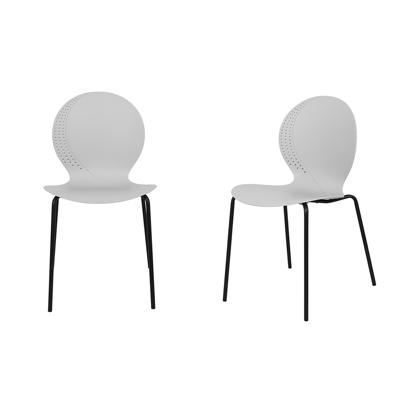 Стул Bradexhome Комплект из 2-х стульев Wave серый с черными ножками арт. FR 1065P