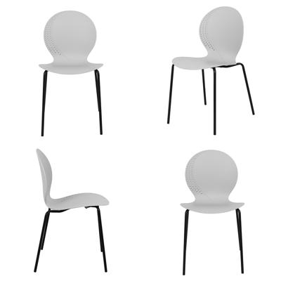 Стул Bradexhome Комплект из 4-х стульев Wave серый с черными ножками арт. FR 1065K