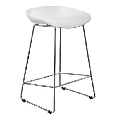Стул Bradexhome Стул полубарный Neo белый с хромированными ножками арт. FR 0697